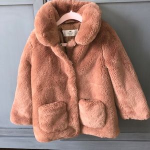 Faux fur girls jacket